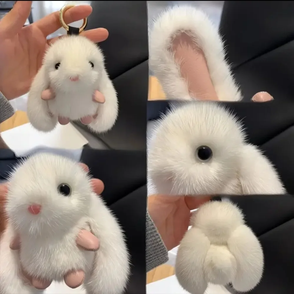 Plush Bunny Rabbit Keychain or Purse Charm - Picture 5 of 6